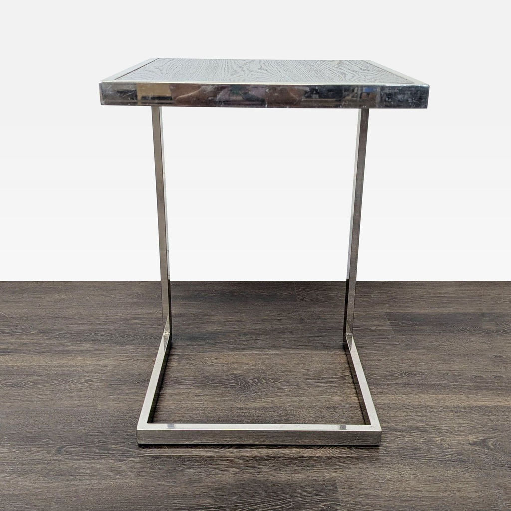 Wood and Metal "C" Table