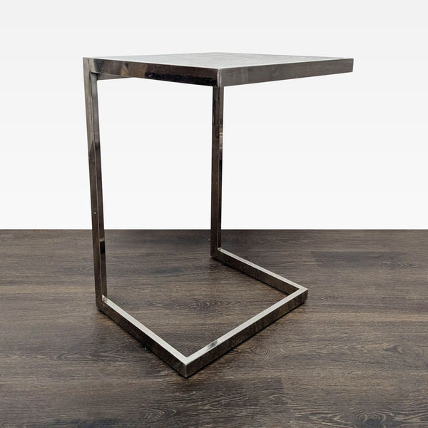 Wood and Metal "C" Table