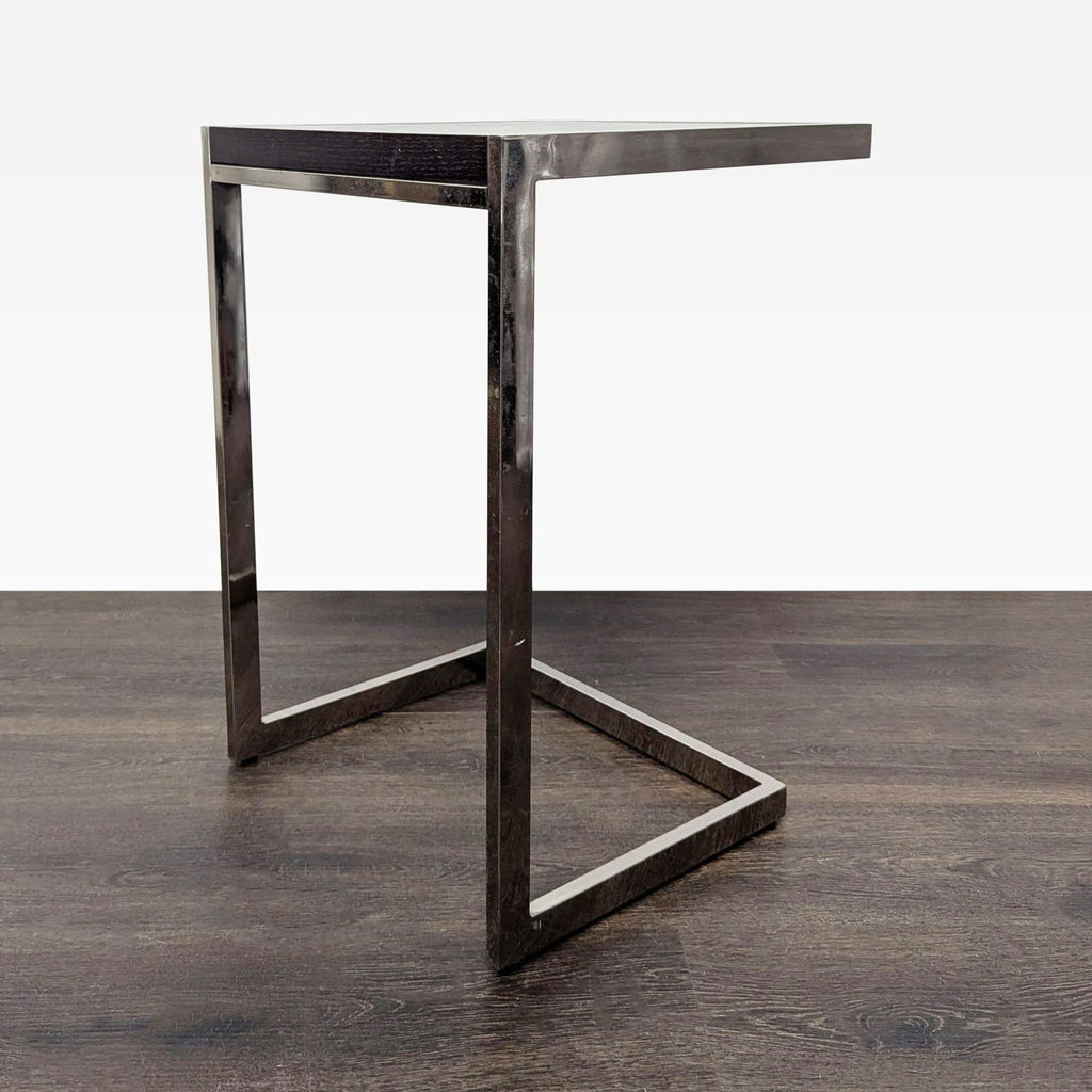 Wood and Metal "C" Table