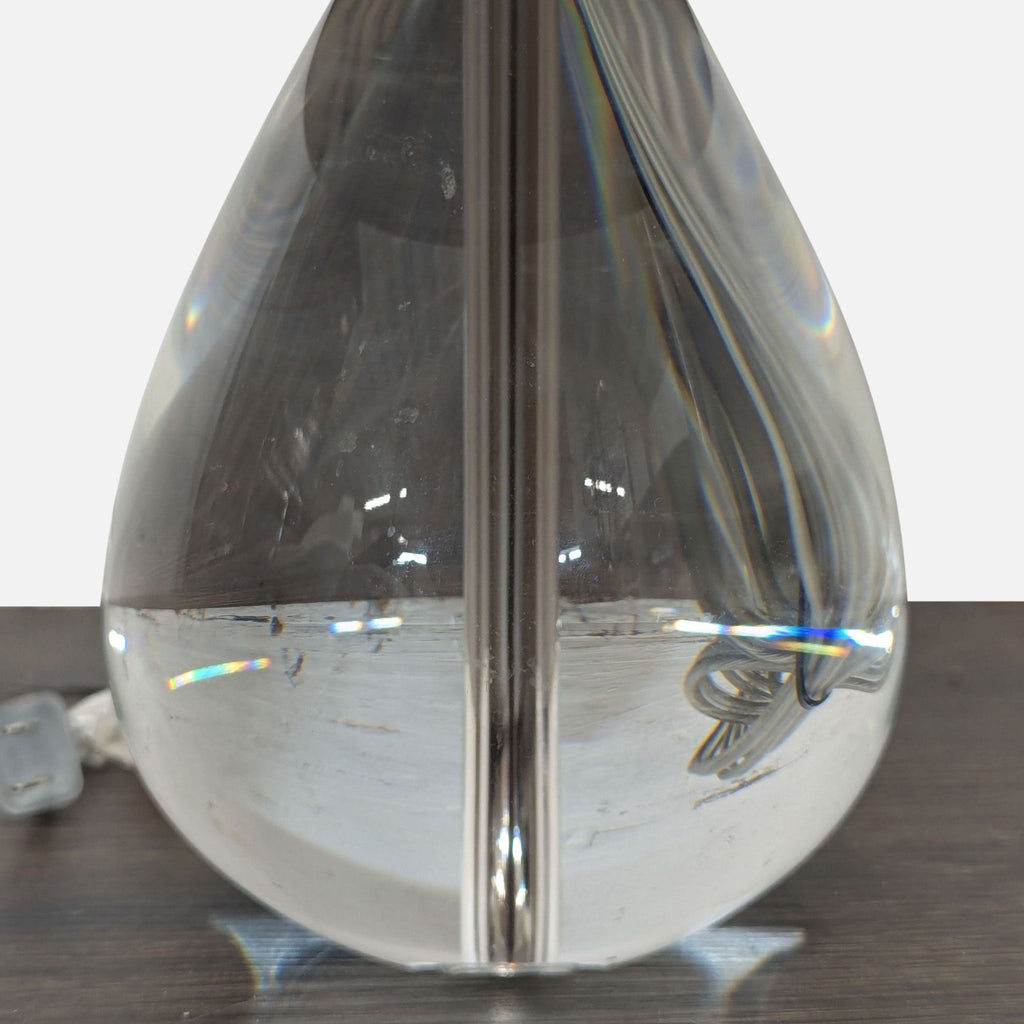 Jonathan Adler Claridge Lead Crystal Table Lamp with Black Shade