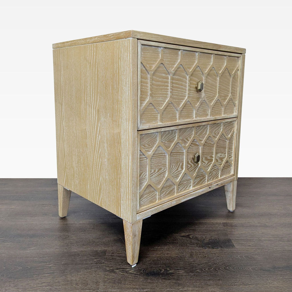Anthropologie Two Drawer Wood Nightstand