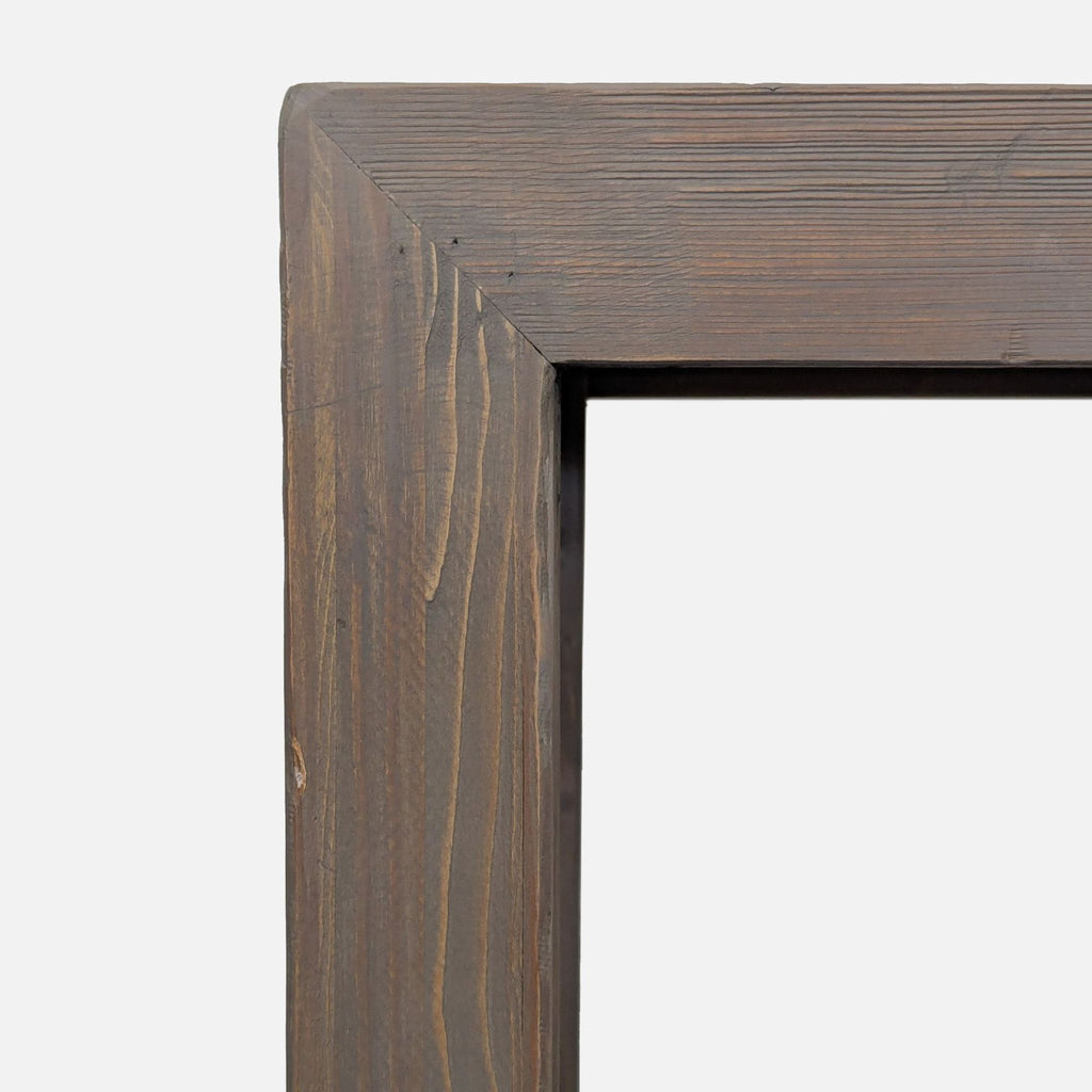 Rustic Wood End Table with Herringbone Top and Shelf