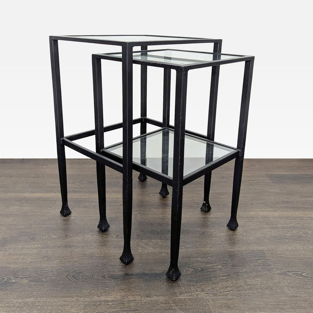 1. Small square end table with 13-inch sides and a height of 22.75 inches.  