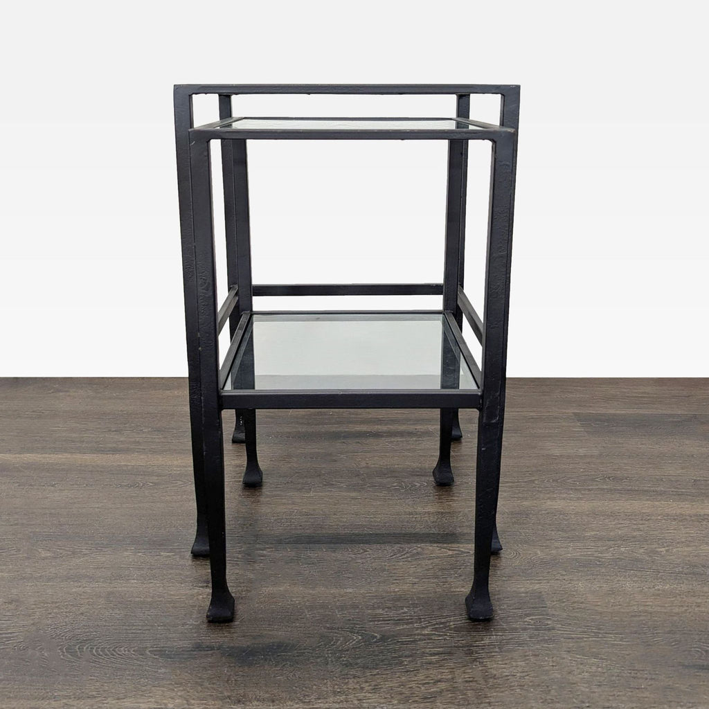 2. Compact end table measuring 13 by 13 inches and 22.75 inches tall.  