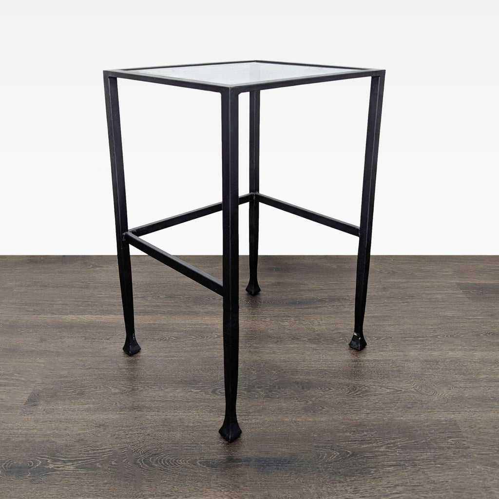 Pair of Metal and Glass Nesting Tables