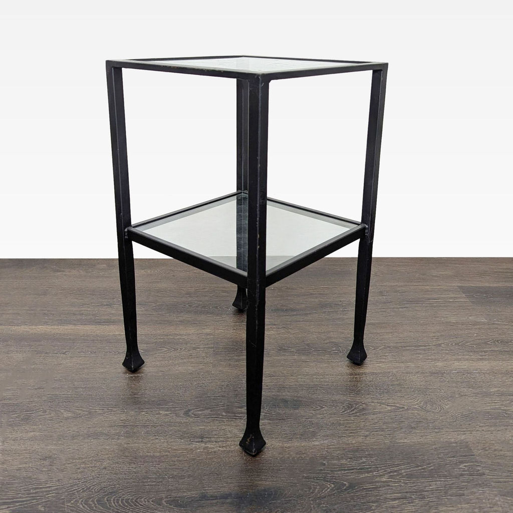 Pair of Metal and Glass Nesting Tables