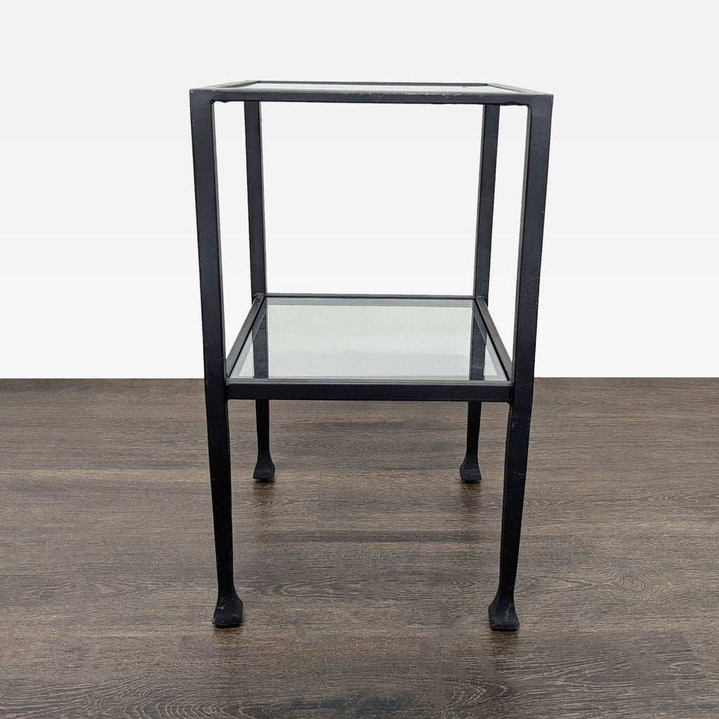 Pair of Metal and Glass Nesting Tables