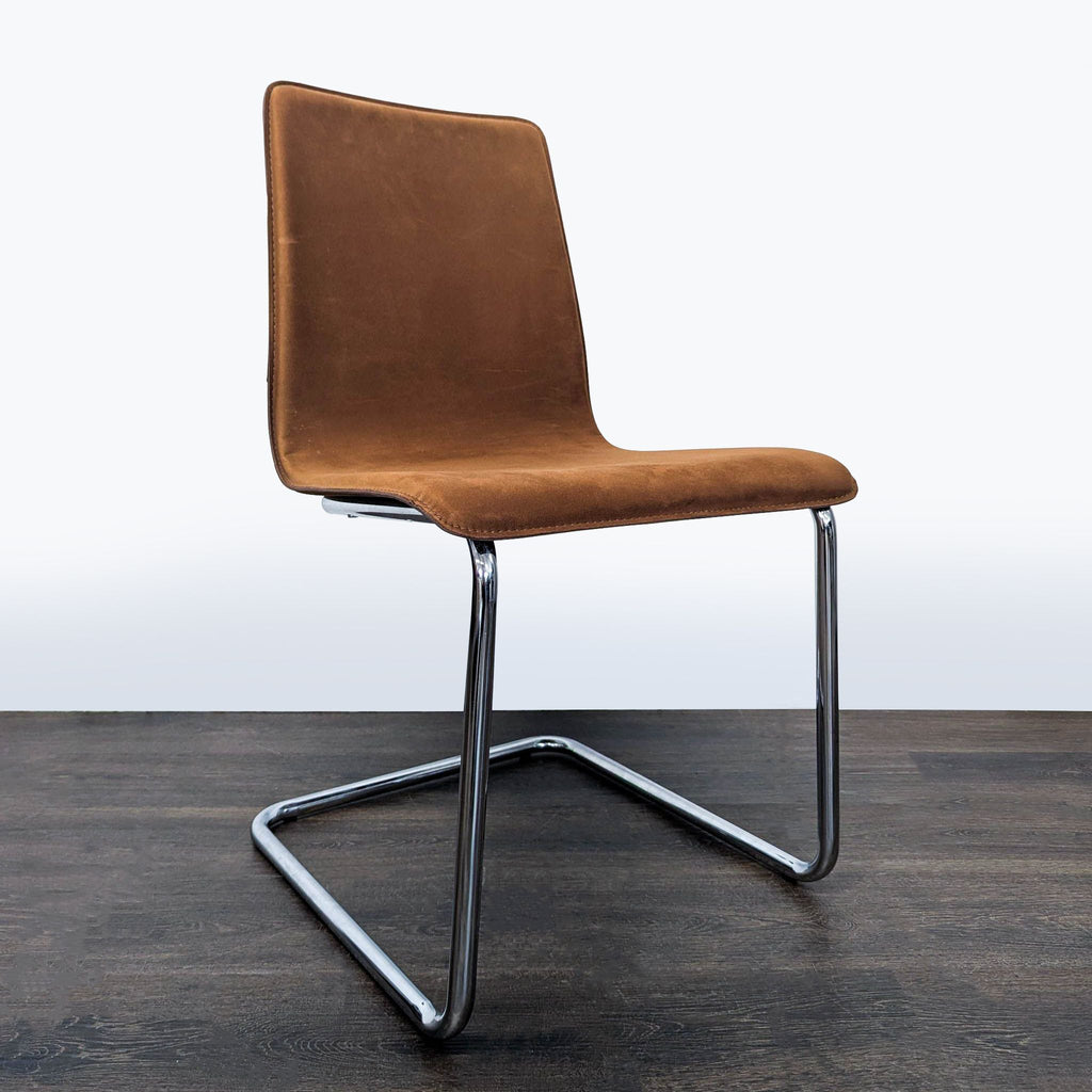 CB2 Leather/Suede Dining Chair on Chrome Frame - Accepted Offer (42.86% discount)
