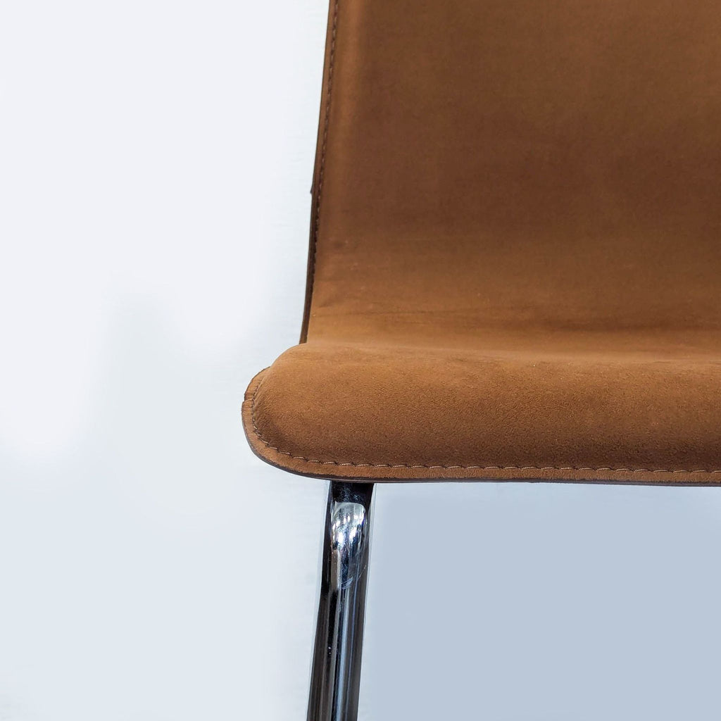 CB2 Leather/Suede Dining Chair on Chrome Frame - Accepted Offer (42.86% discount)