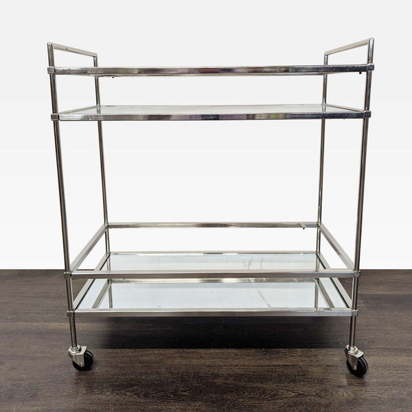 Metal and Glass Bar Cart on Castors
