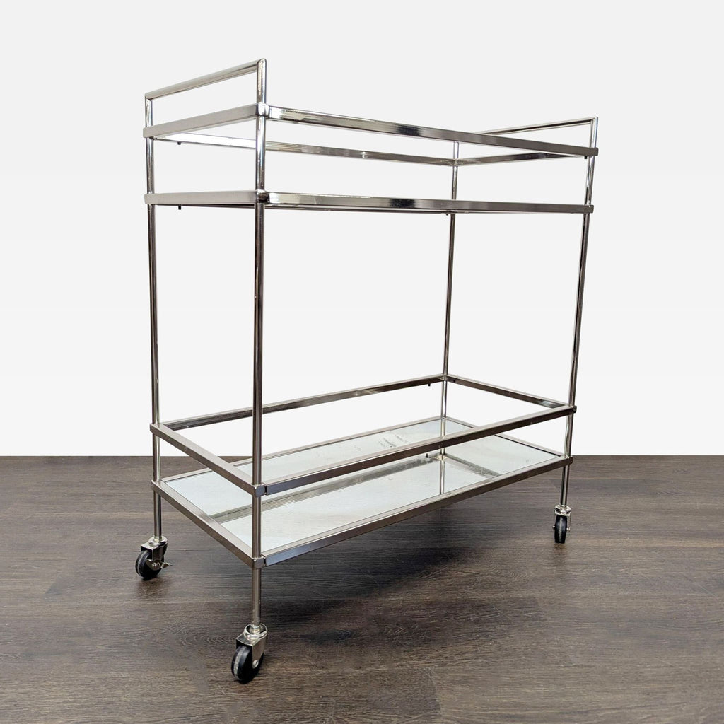 Metal and Glass Bar Cart on Castors