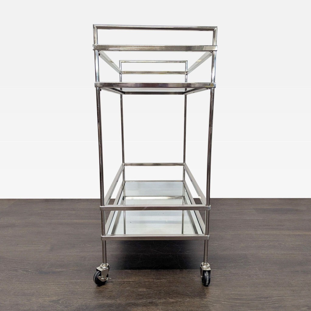 Metal and Glass Bar Cart on Castors