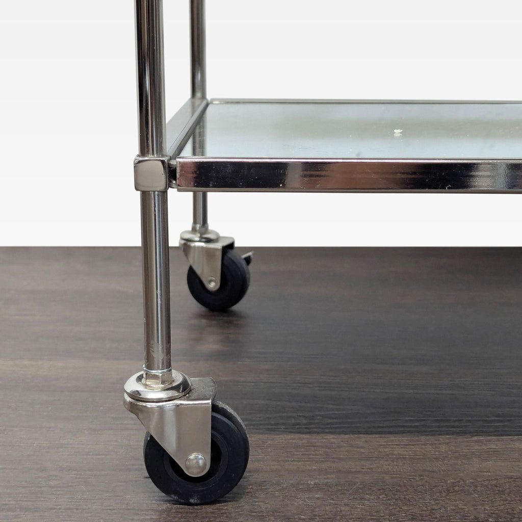 Metal and Glass Bar Cart on Castors