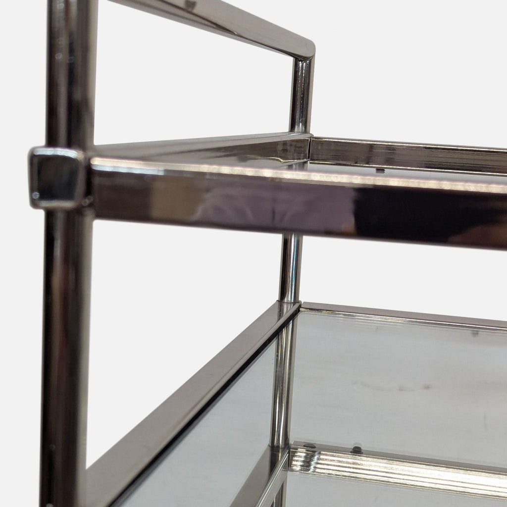 Metal and Glass Bar Cart on Castors
