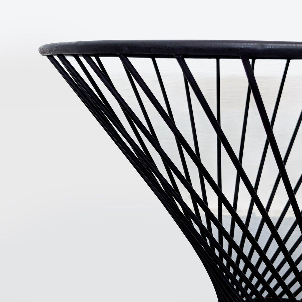 Modern Black Wire Frame Accent Outdoor Table with Round Top - Accepted Offer (28.19% discount)