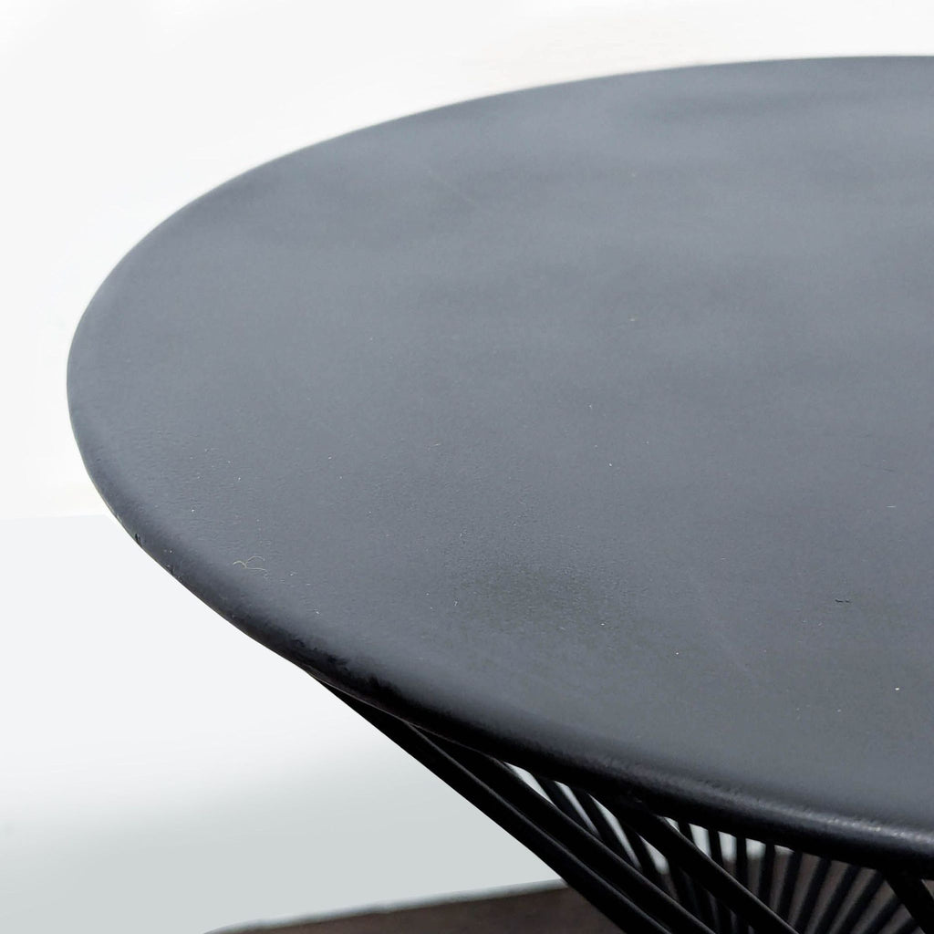 Modern Black Wire Frame Accent Outdoor Table with Round Top - Accepted Offer (28.19% discount)