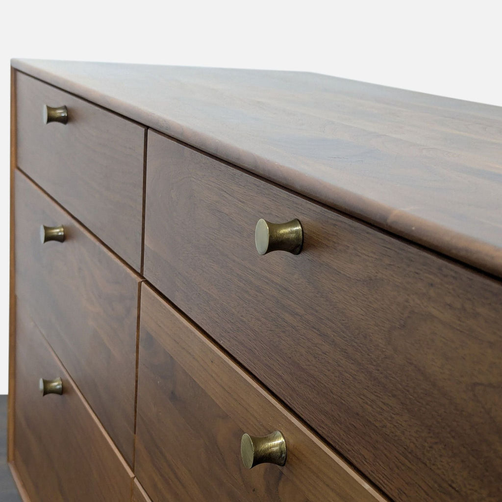 Copeland Furniture Mid-Century Modern Style Walnut 6-Drawer Dresser