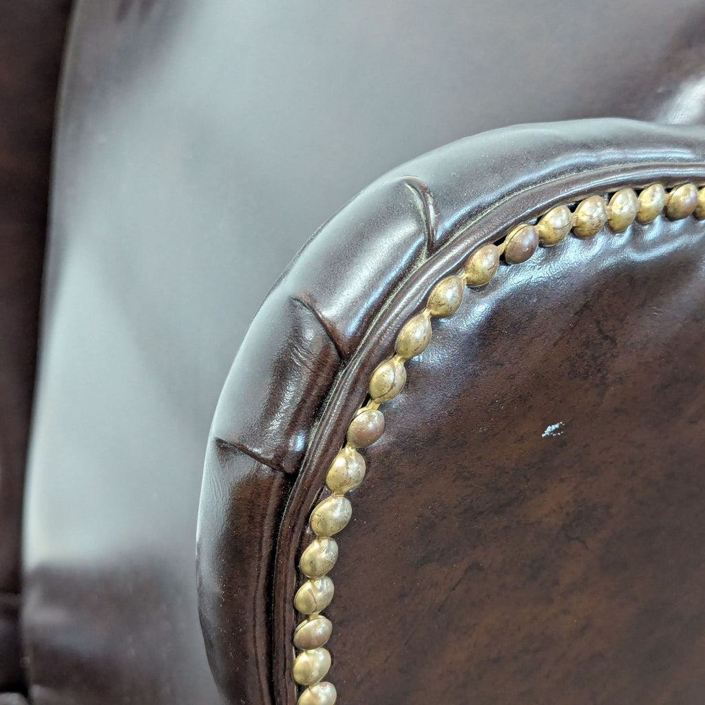Kroehler Vintage Black Leather Lounge Chair with Nailhead Trim