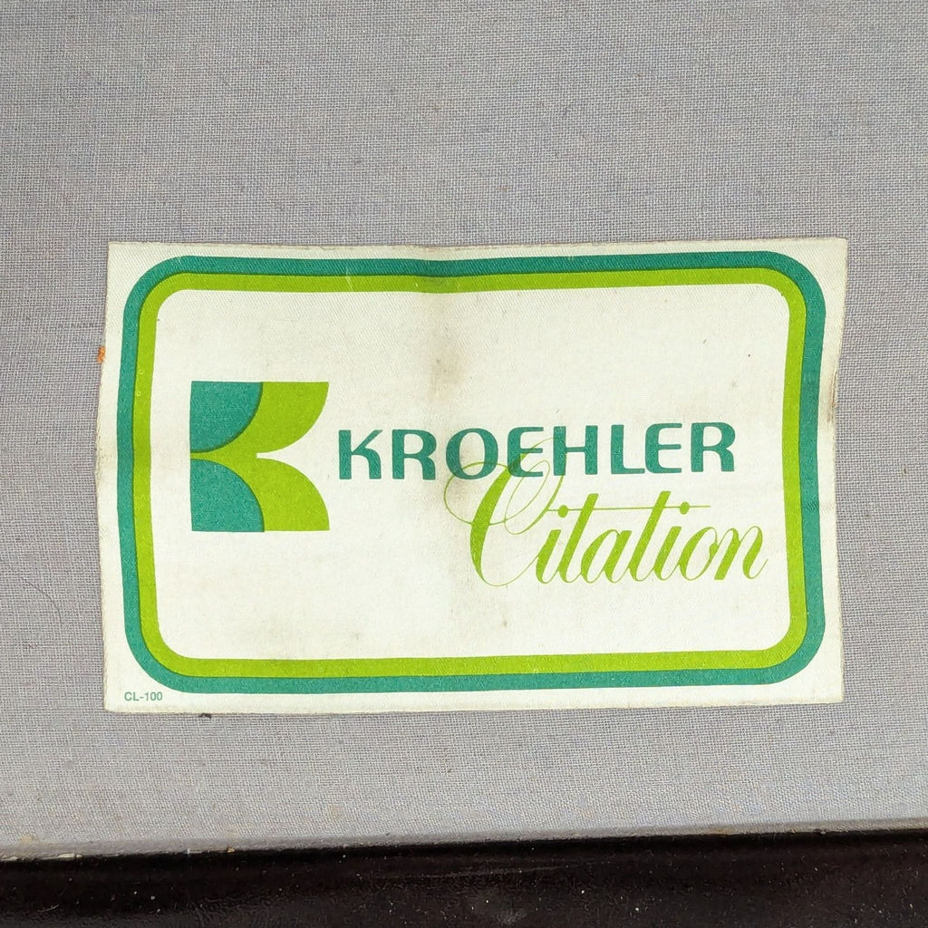 Kroehler Vintage Black Leather Lounge Chair with Nailhead Trim