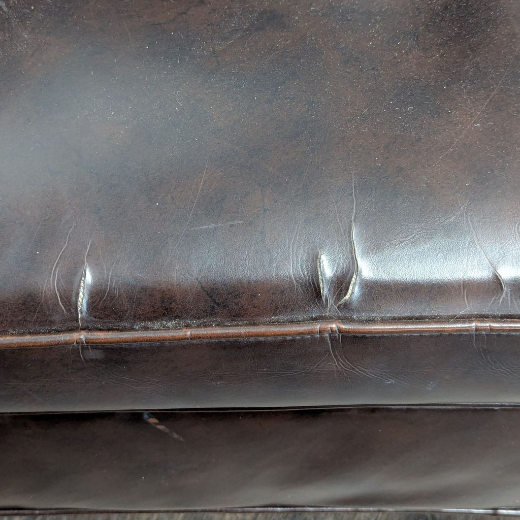 Kroehler Vintage Black Leather Lounge Chair with Nailhead Trim