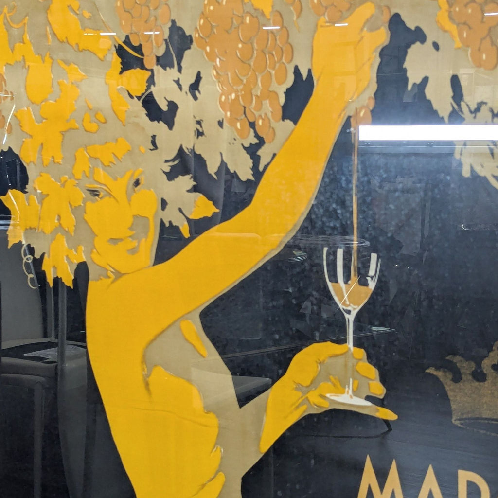 Large Vintage Marqués del Mérito Spanish Wine Advertising Poster