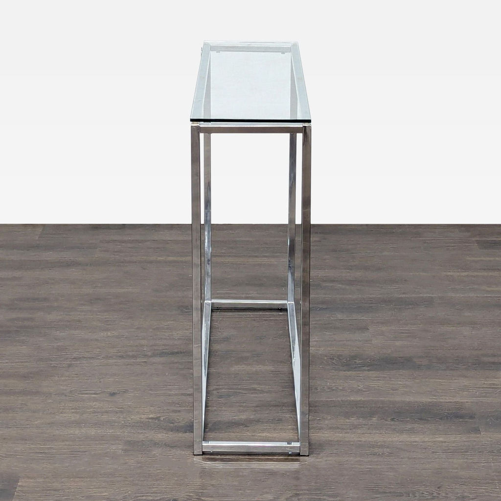 Slim Glass and Metal Console Table
