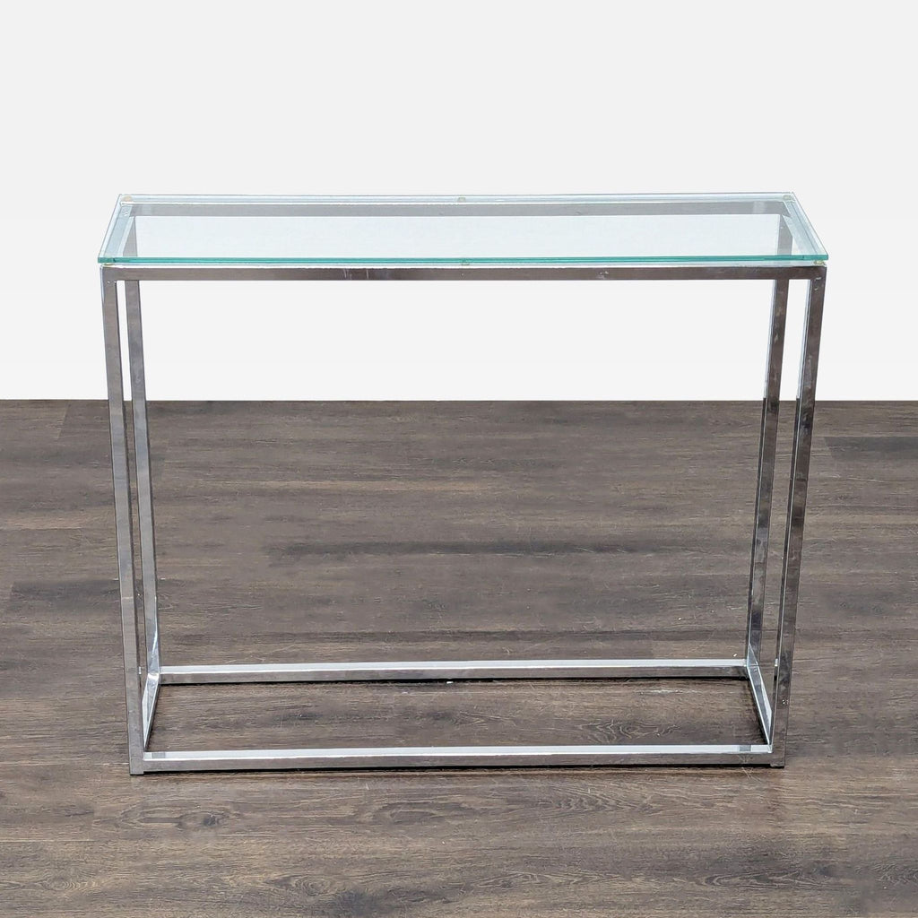 Slim Glass and Metal Console Table