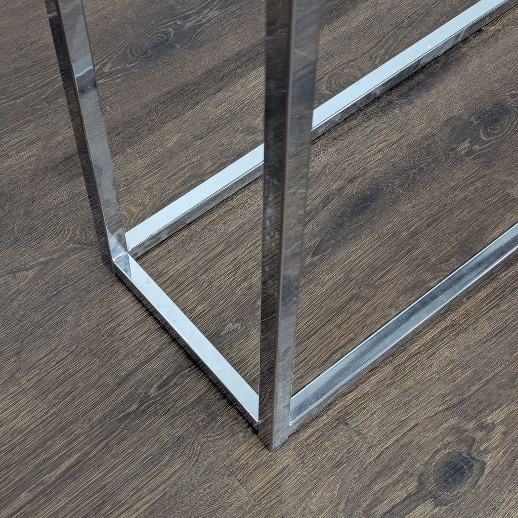 Slim Glass and Metal Console Table