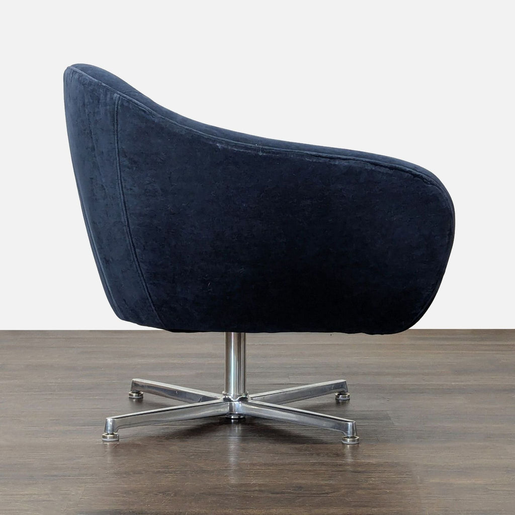 Modern Navy Blue Velvet Swivel Lounge Chair with Metal Base - Accepted Offer (25.68% discount)