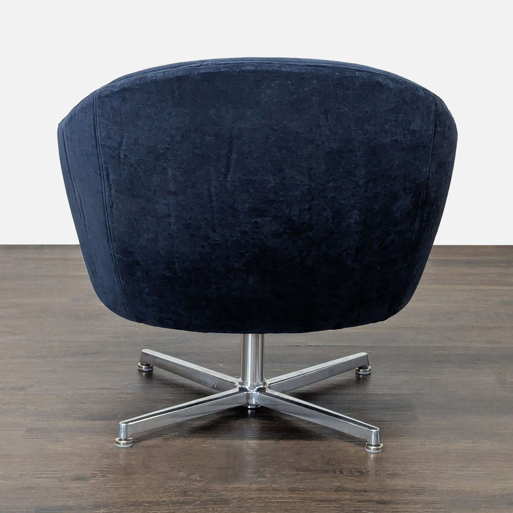 Modern Navy Blue Velvet Swivel Lounge Chair with Metal Base - Accepted Offer (25.68% discount)
