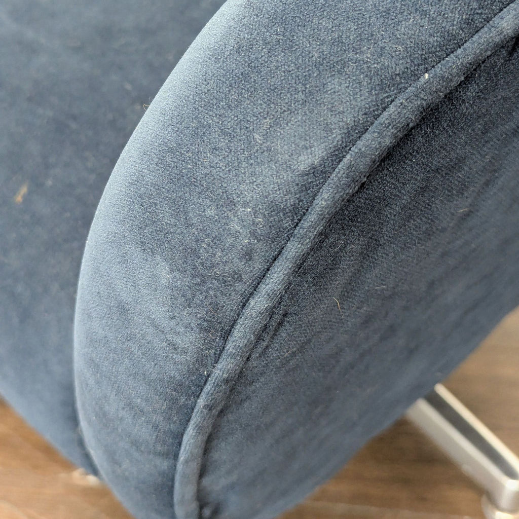 Modern Navy Blue Velvet Swivel Lounge Chair with Metal Base - Accepted Offer (25.68% discount)