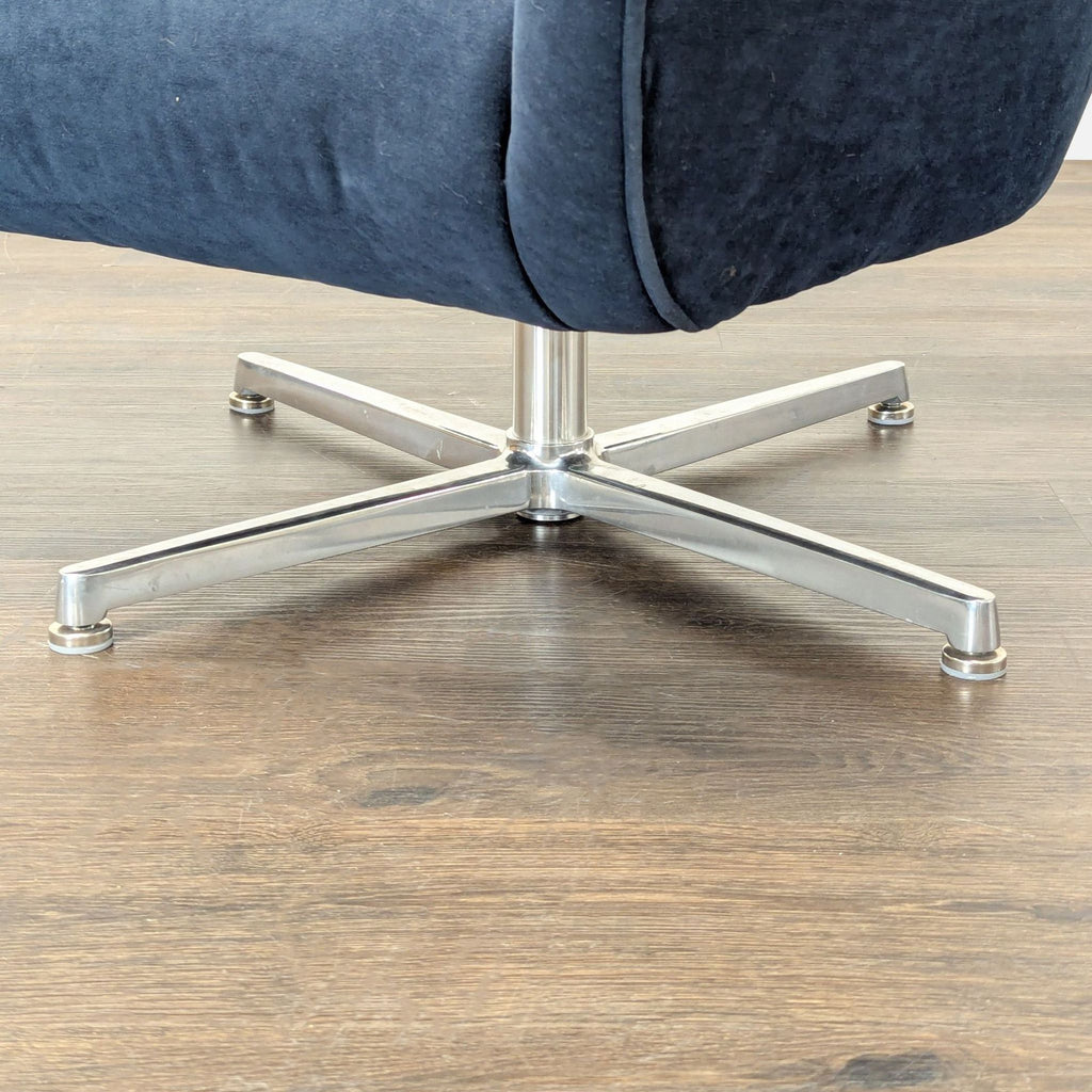 Modern Navy Blue Velvet Swivel Lounge Chair with Metal Base - Accepted Offer (25.68% discount)