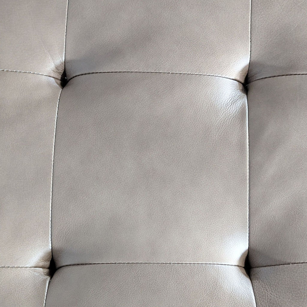 Ashley Furniture RAF Tufted Faux Leather Sectional with Chaise - Taupe
