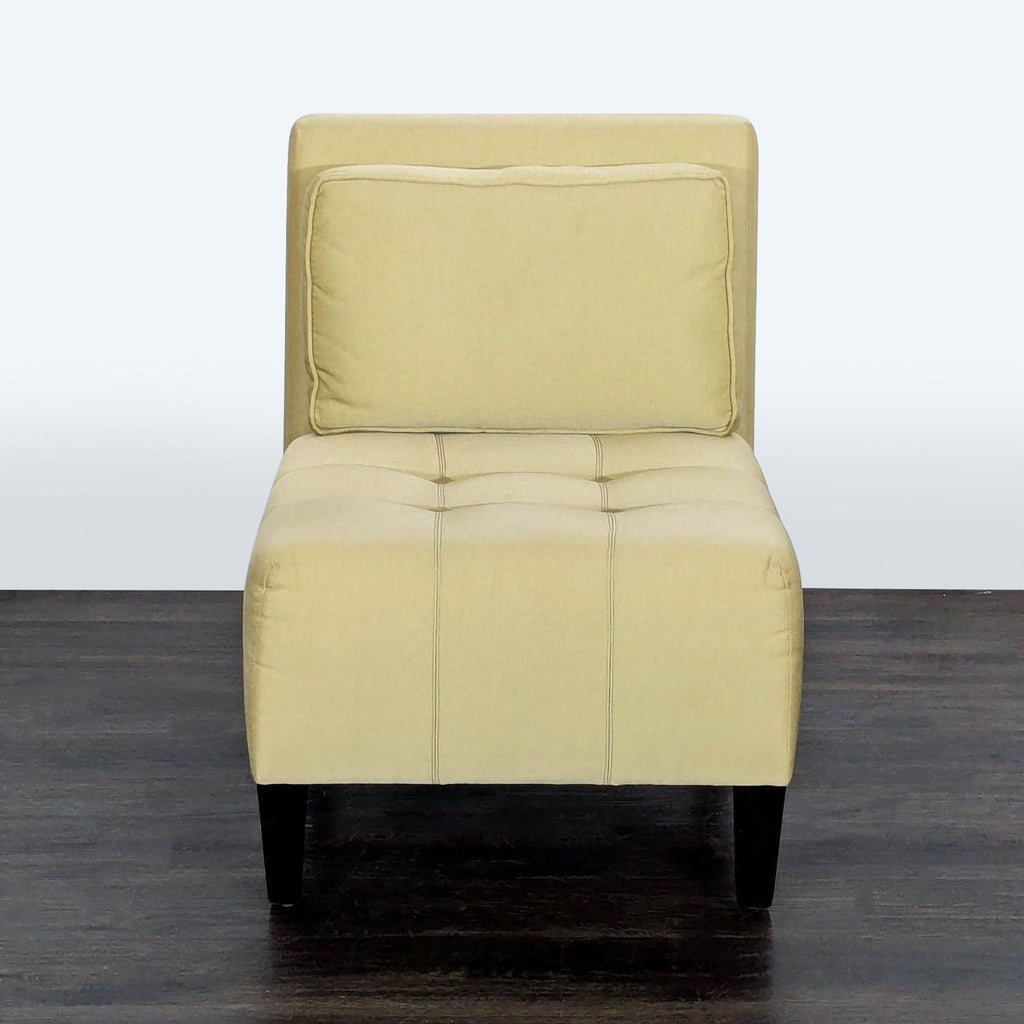 Modern Armless Lounge Chair with Matching Accent Pillow