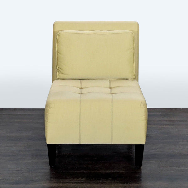 Modern Armless Lounge Chair with Matching Accent Pillow