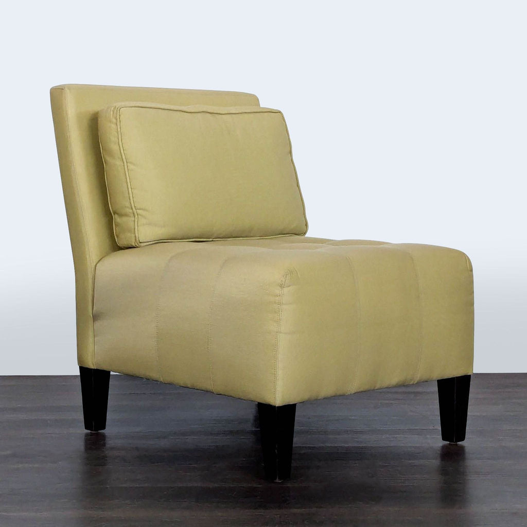 Modern Armless Lounge Chair with Matching Accent Pillow
