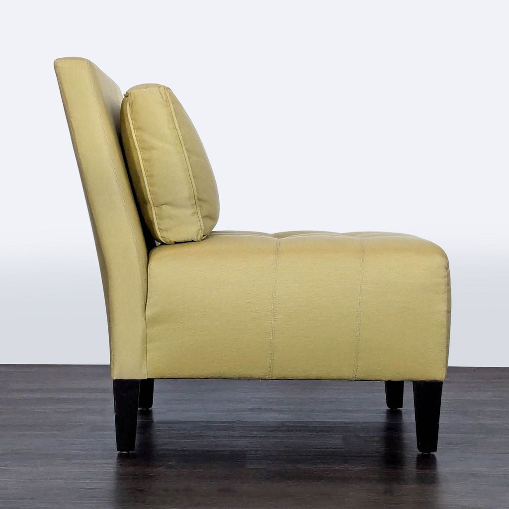 Modern Armless Lounge Chair with Matching Accent Pillow