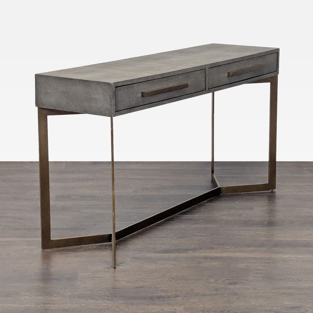 Crate & Barrel Faux Shagreen Console Table