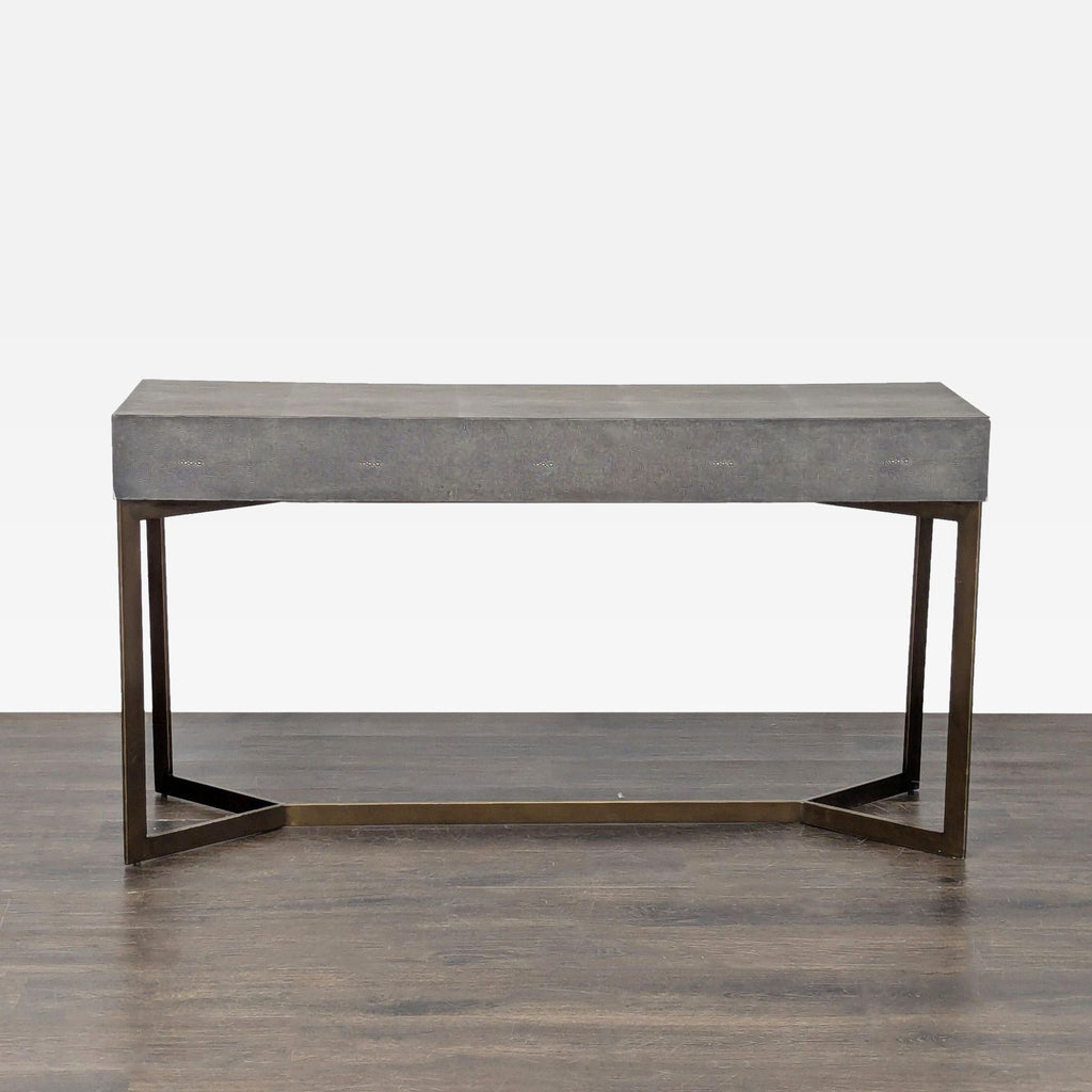 Crate & Barrel Faux Shagreen Console Table