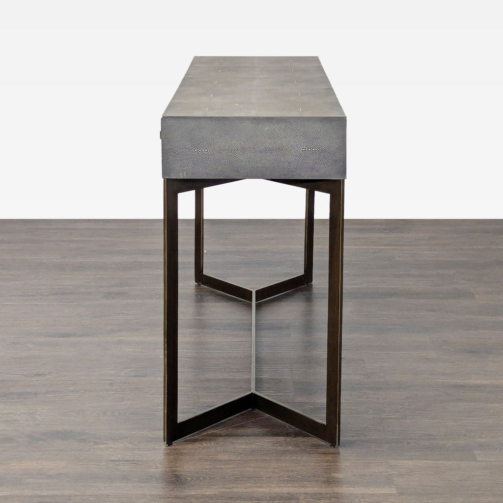 Crate & Barrel Faux Shagreen Console Table