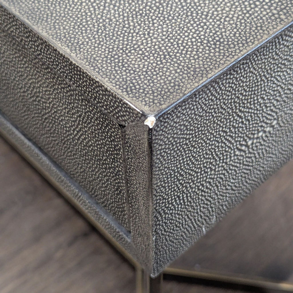 Crate & Barrel Faux Shagreen Console Table
