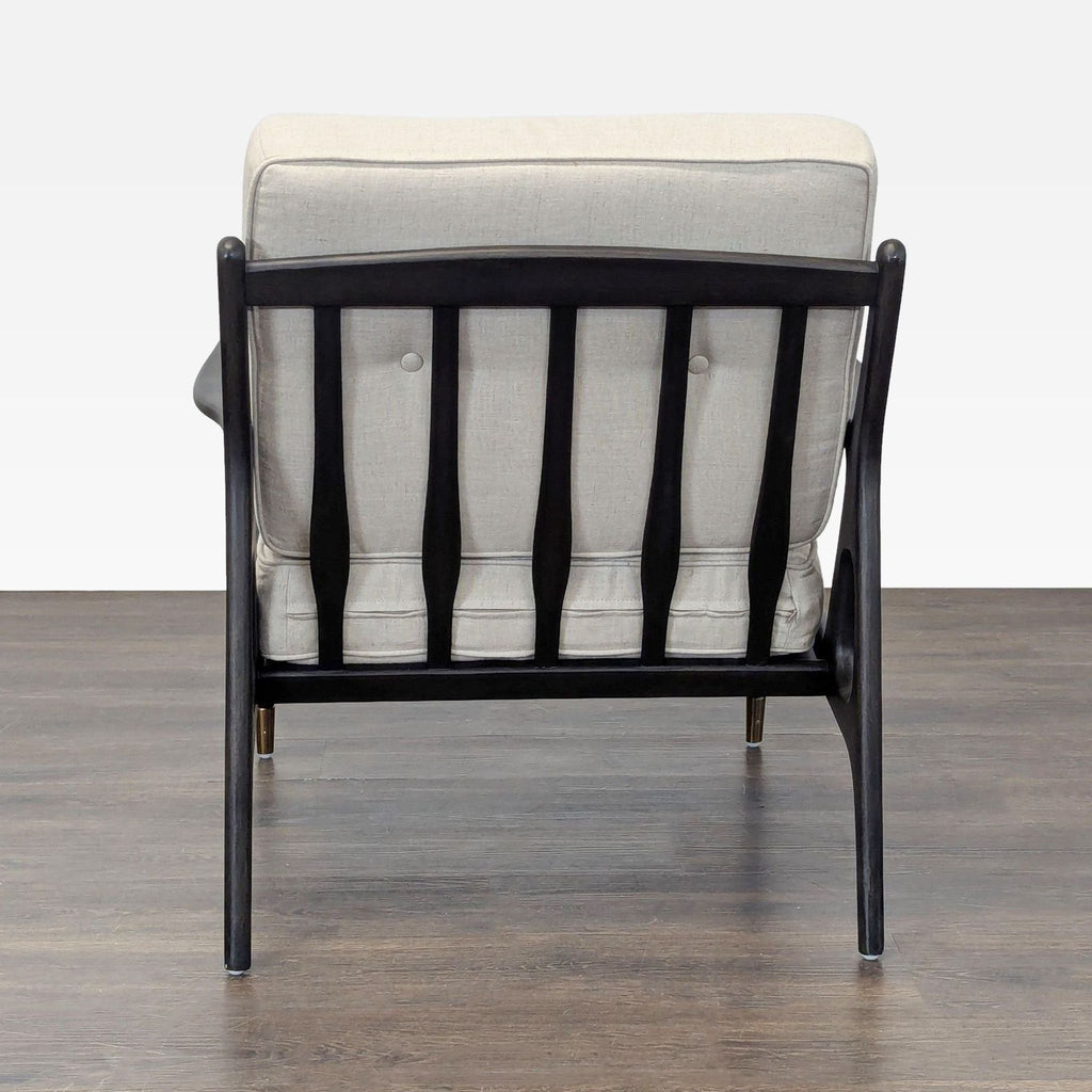Anthropologie Mid-Century Modern Style Lounge Chair with Cream Cushions