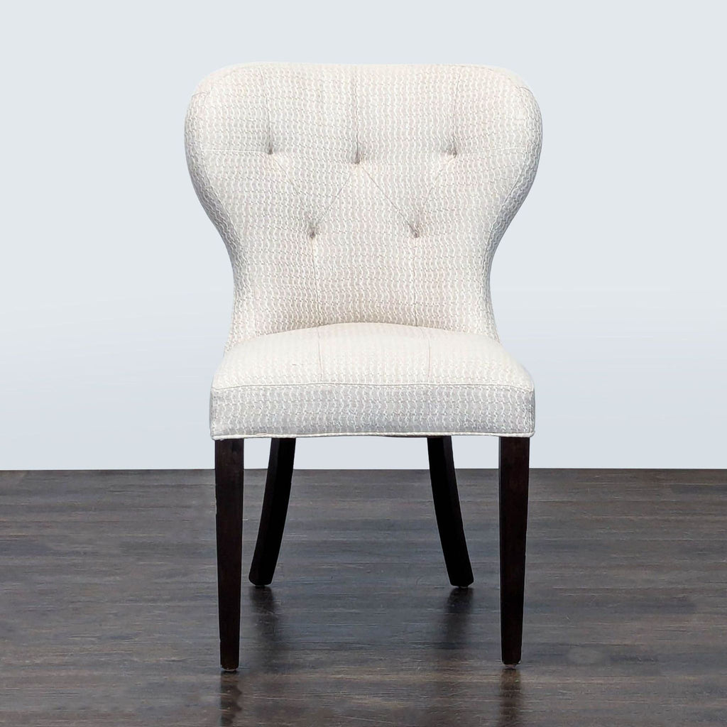 Certainly! Since the actual images are not provided, I will use the information given: The item is a dining chair from Cisco Brothers (brand), in the Dining Chairs category. Here are three distinct summarized alt texts, each under 100 characters: