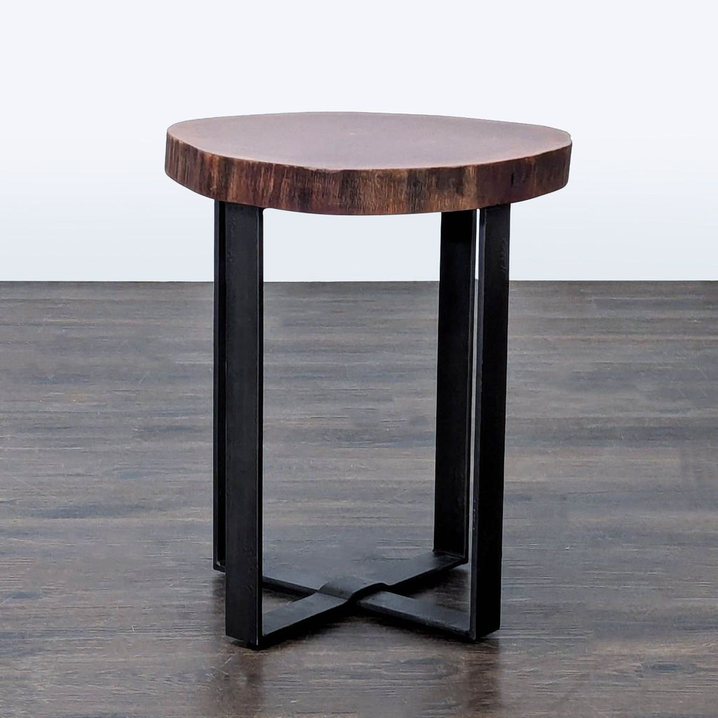 Pottery Barn Live Edge Accent Table on Steel Base
