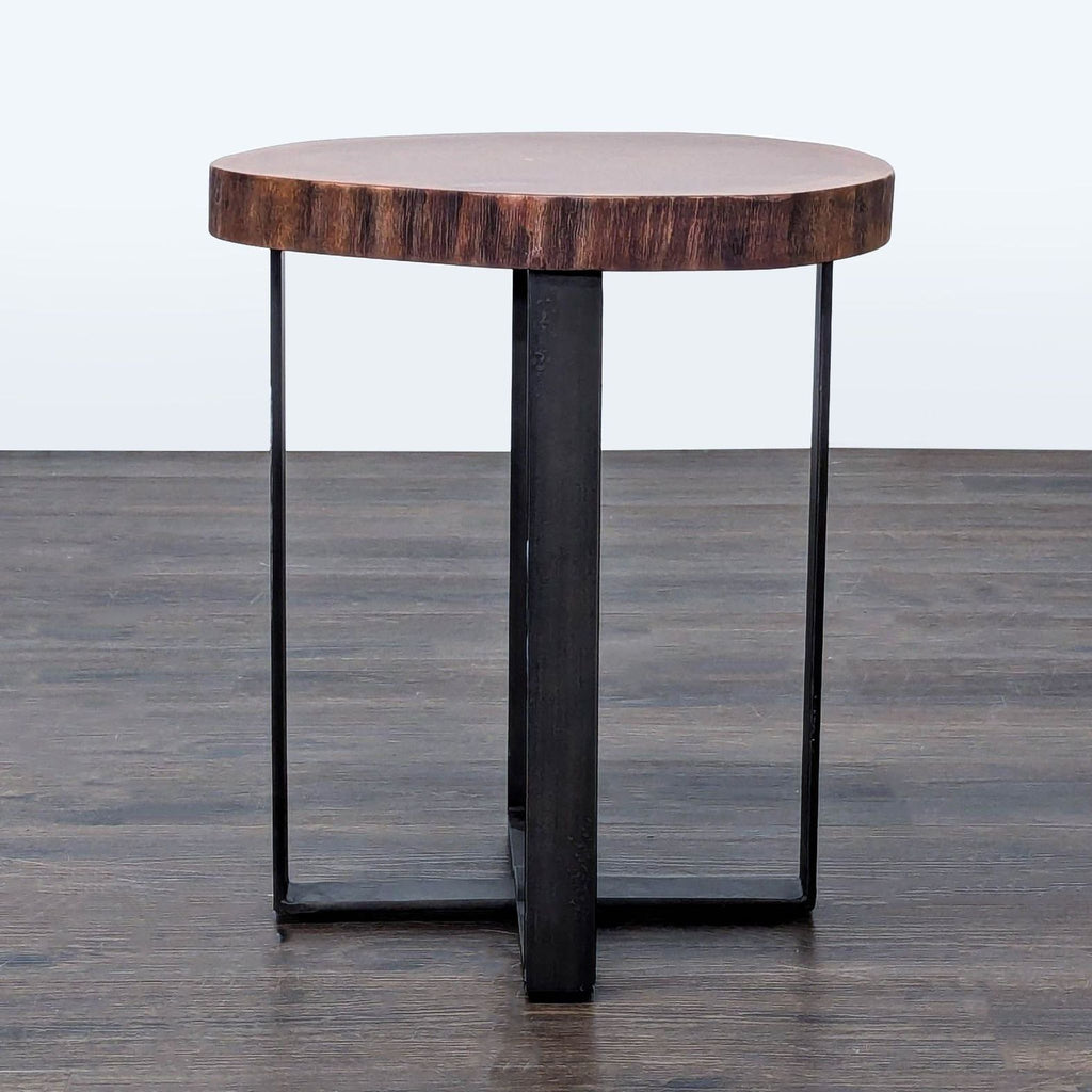 Pottery Barn Live Edge Accent Table on Steel Base