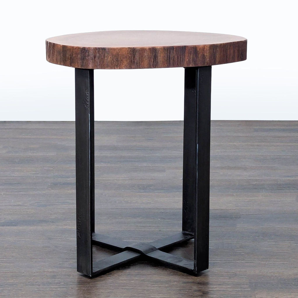 Pottery Barn Live Edge Accent Table on Steel Base