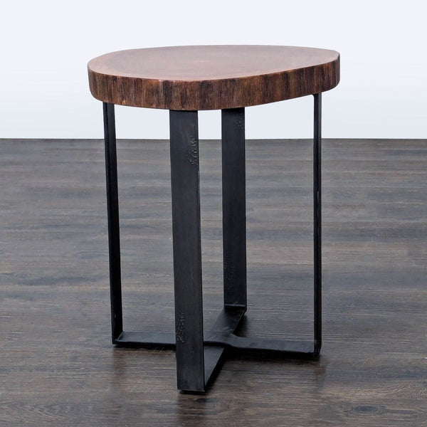 Pottery Barn Live Edge Accent Table on Steel Base