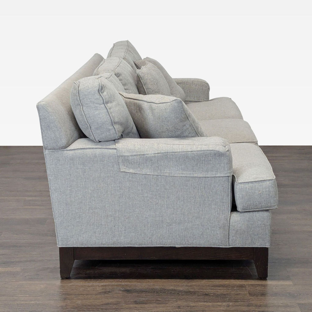 Ethan Allen Arcata 3-Seat Gray Sofa with Cushions