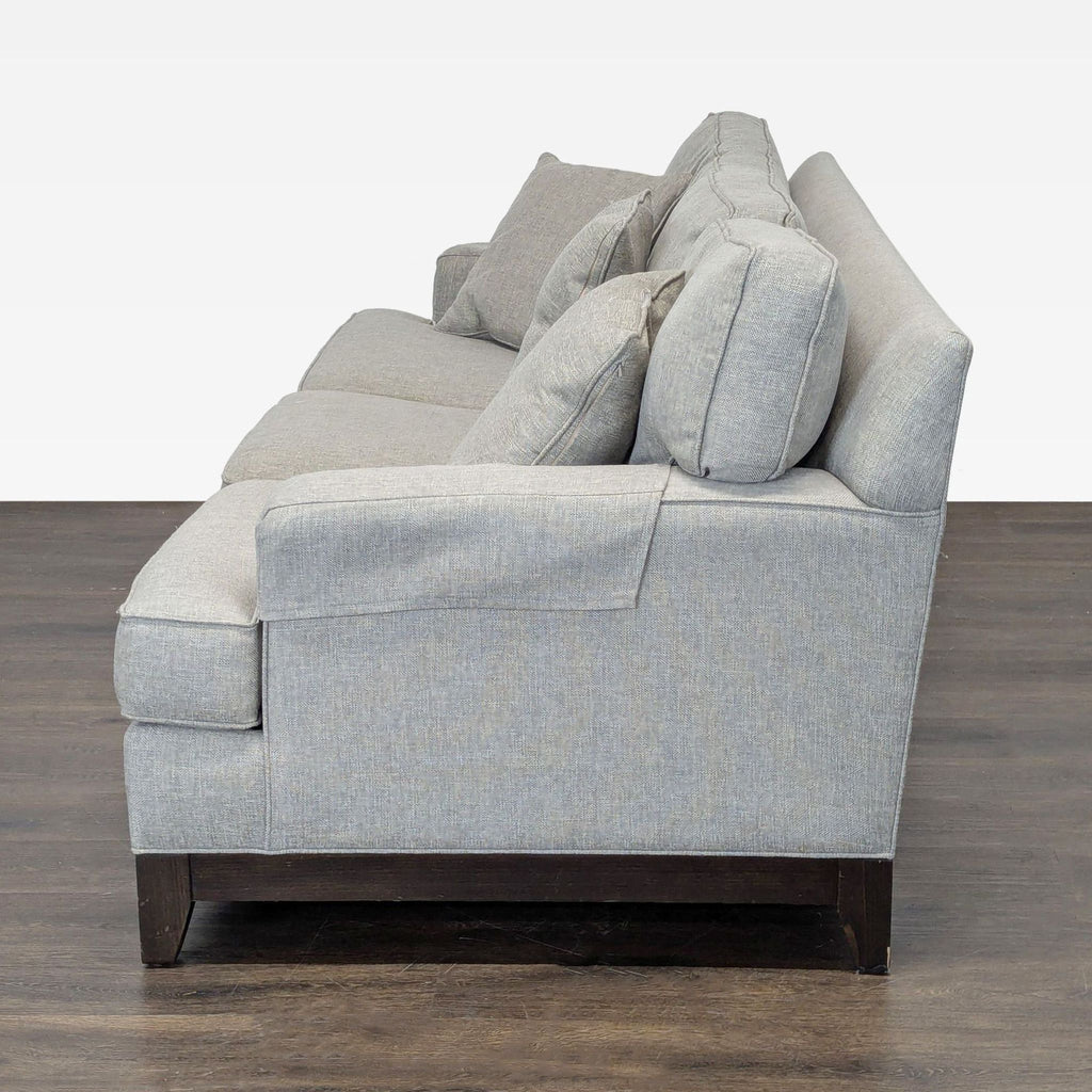 Ethan Allen Arcata 3-Seat Gray Sofa with Cushions