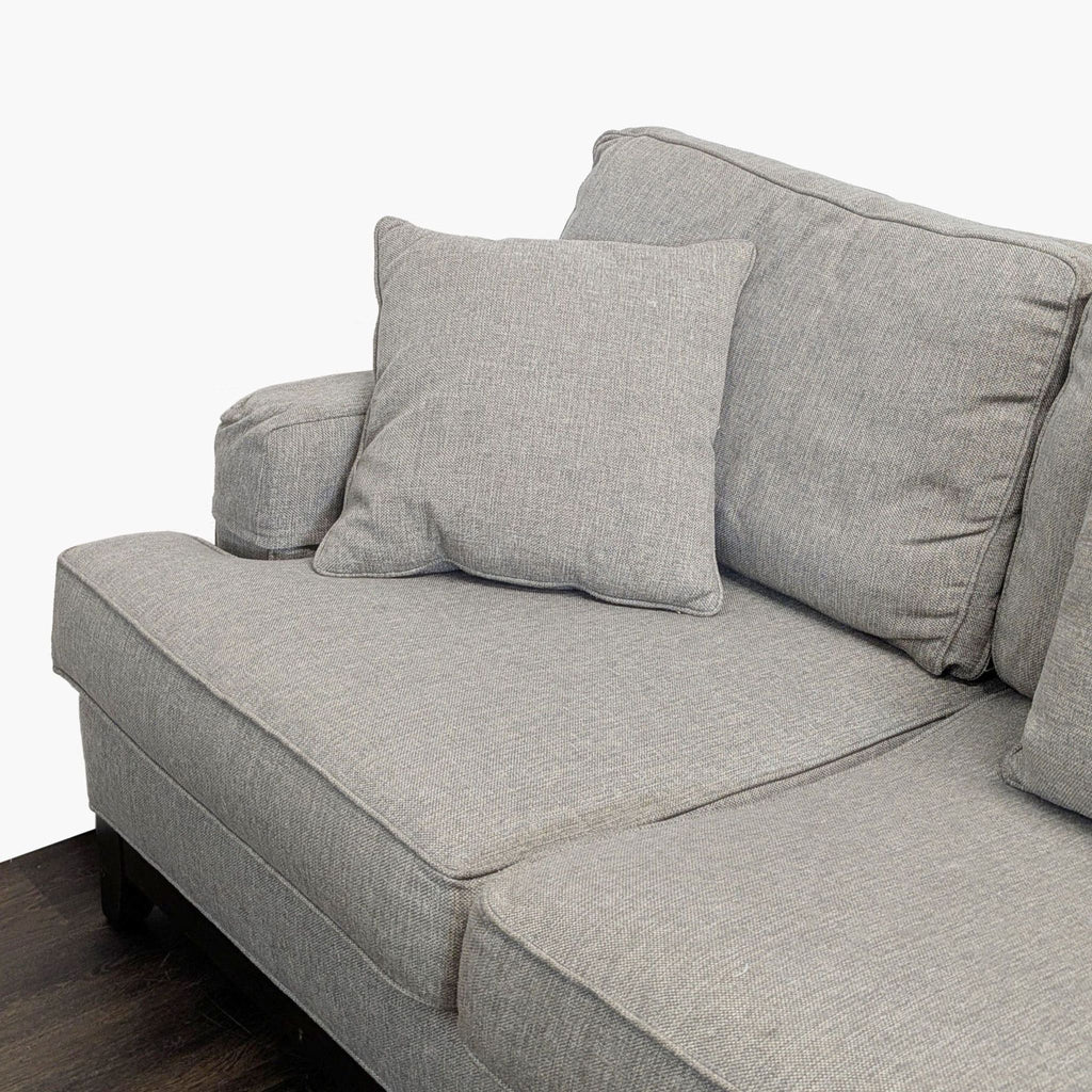 Ethan Allen Arcata 3-Seat Gray Sofa with Cushions